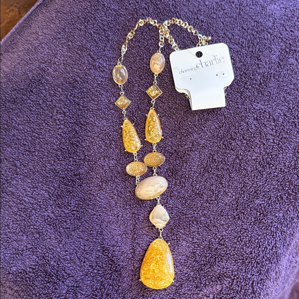 Charming Charlie Gold Necklace with Yellow Accents - Picture 1 of 8